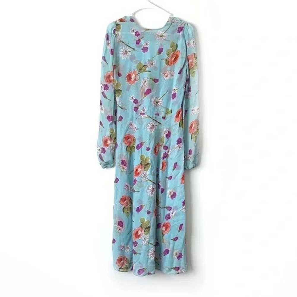 REFORMATION Blue Floral Long Sleeve Maxi Dress Sz… - image 2