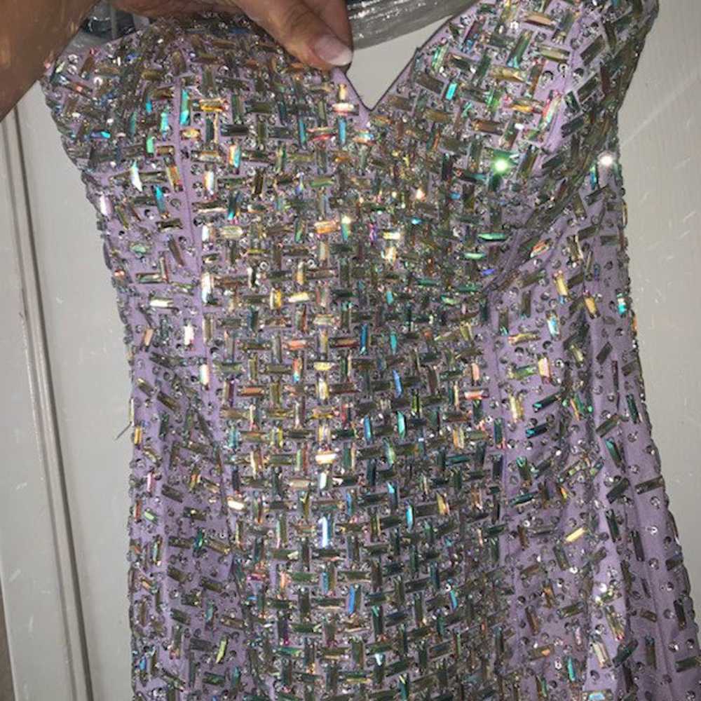Purple Rhinestone Mermaid Style Gown - image 3