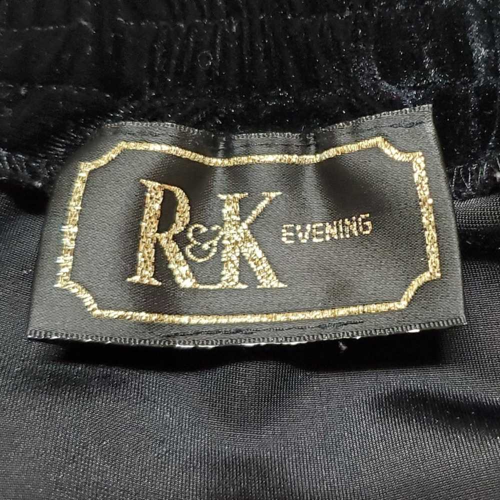 80s Vintage R&K Evenings Burgundy Black Velvet Be… - image 12