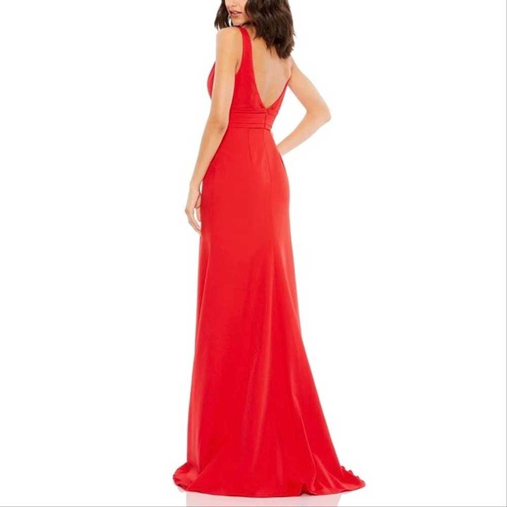 Mac Duggal Red Bow Shoulder V Neck Gown Dress, si… - image 10