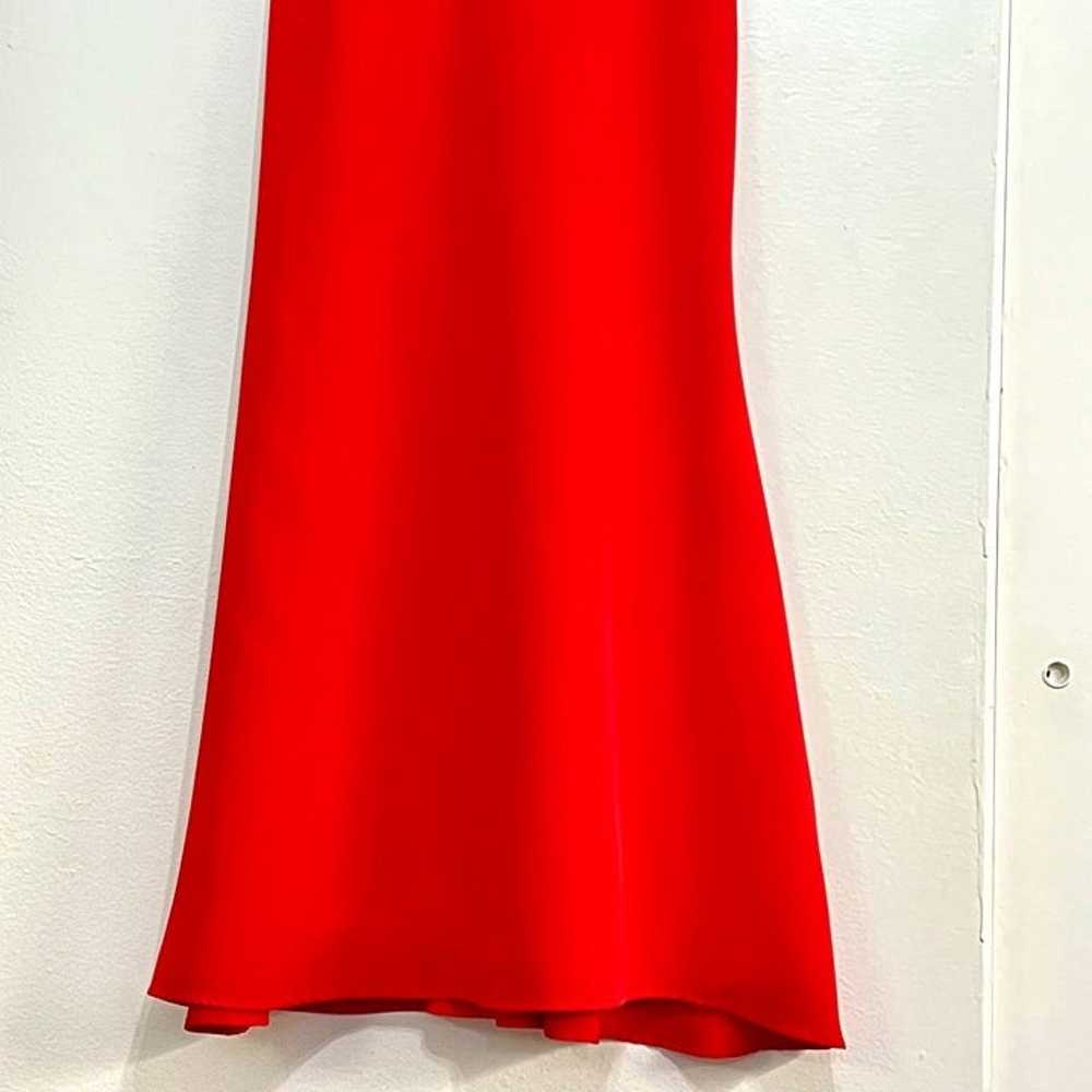 Mac Duggal Red Bow Shoulder V Neck Gown Dress, si… - image 5