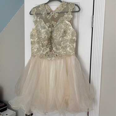 Gold & Cream Prom Dress