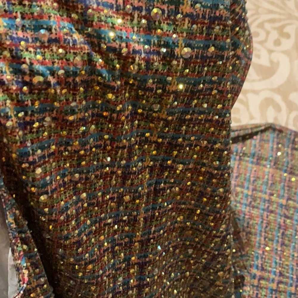 Multicolored rhinestones short dress - image 5