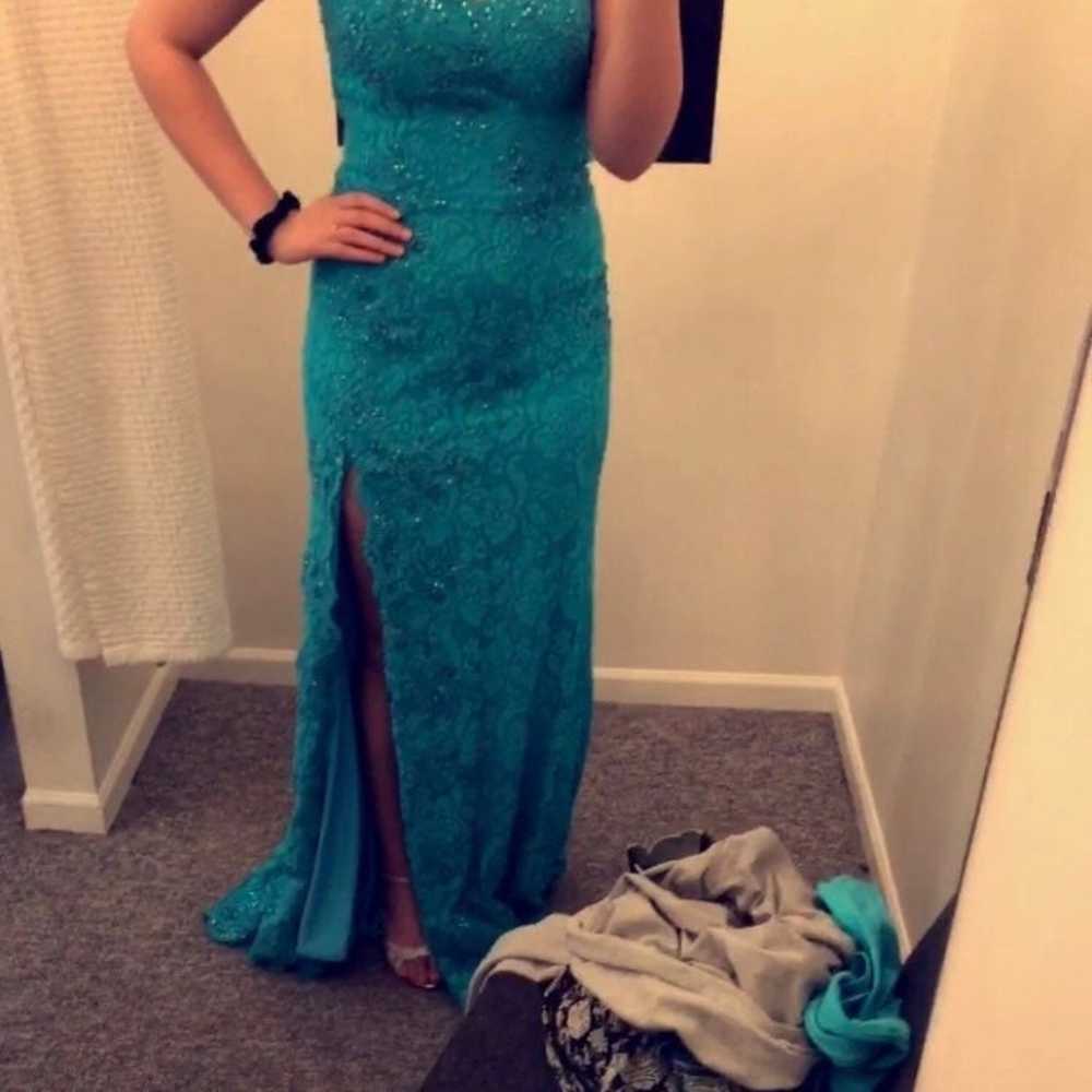Turquoise Prom Dress - image 4