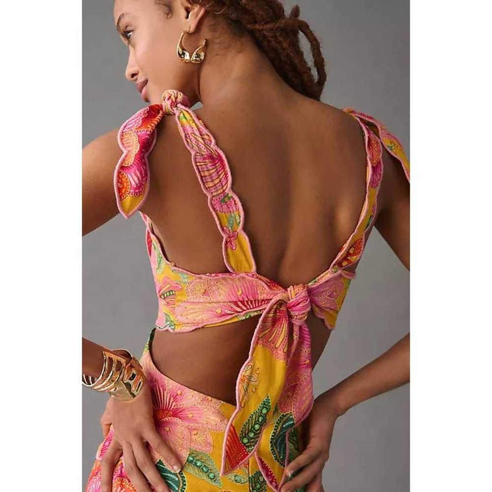 Farm Rio Printed Scalloped Cutout Dress Size XL N… - image 3