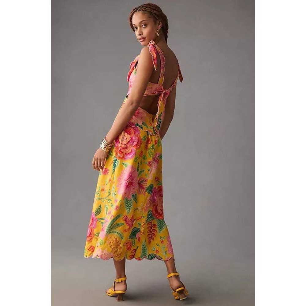 Farm Rio Printed Scalloped Cutout Dress Size XL N… - image 4