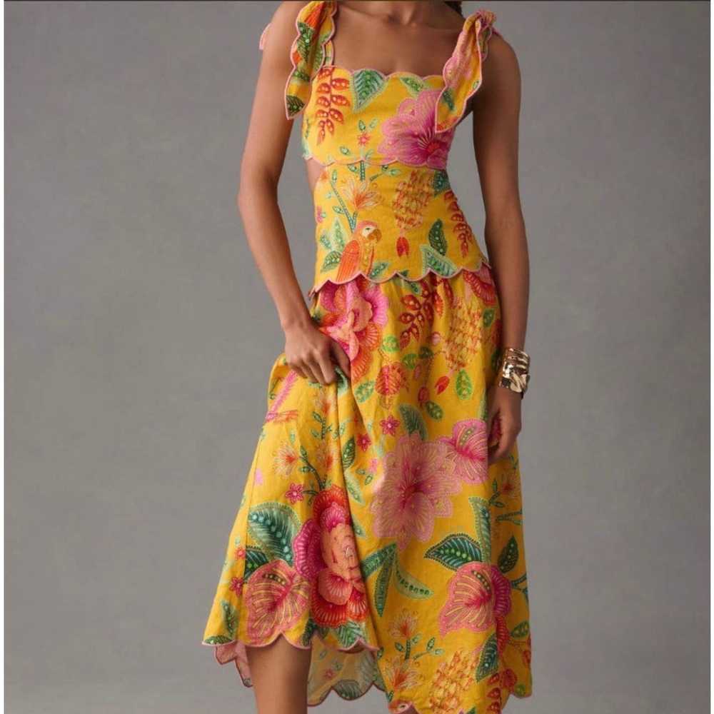 Farm Rio Printed Scalloped Cutout Dress Size XL N… - image 6