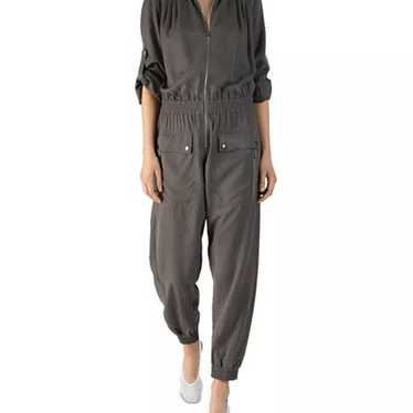 ATM Washed Silk Long Sleeve Utility Jumpsuit in O… - image 1