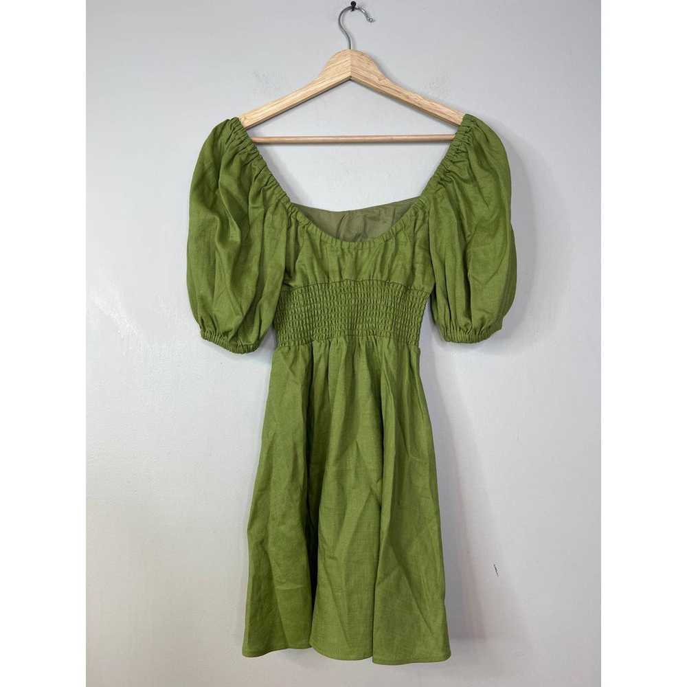 Peony Smocked Puff Sleeves Mini Dress Women's Oli… - image 5