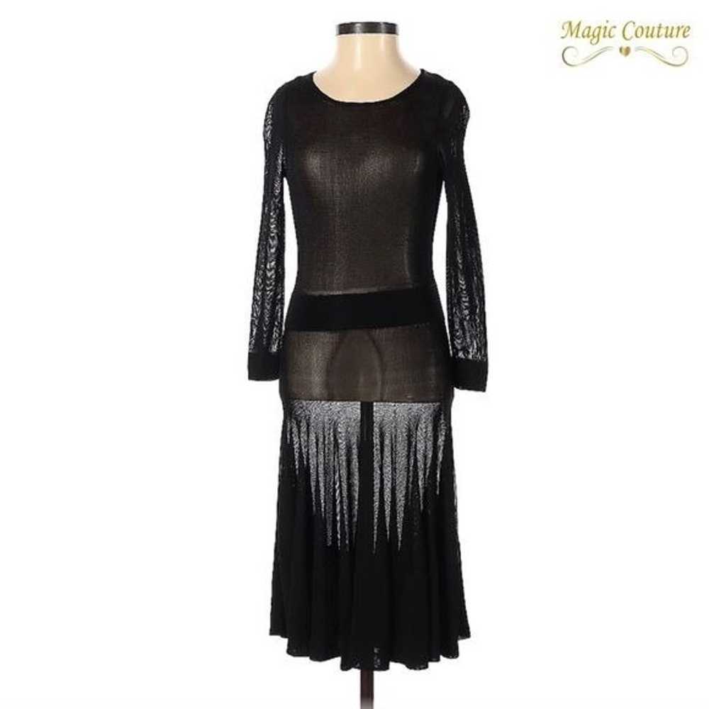 ALC Sheer Black Cocktail Dress - image 1