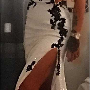 JOVANI Formal White and Black Evening Gown - image 1