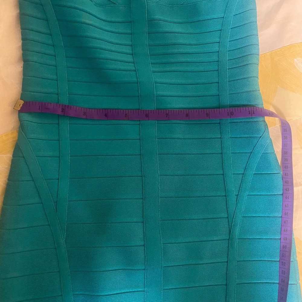 Herve Leger Teal Bandage Dress size XS - image 11