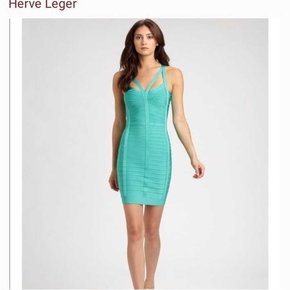 Herve Leger Teal Bandage Dress size XS - image 1