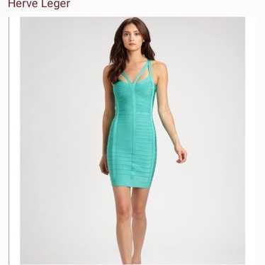 Herve Leger Teal Bandage Dress size XS - image 1