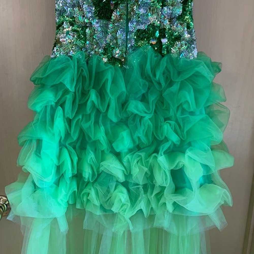 Jovani size 0 Lime Green Long Ball Gown with Deta… - image 10