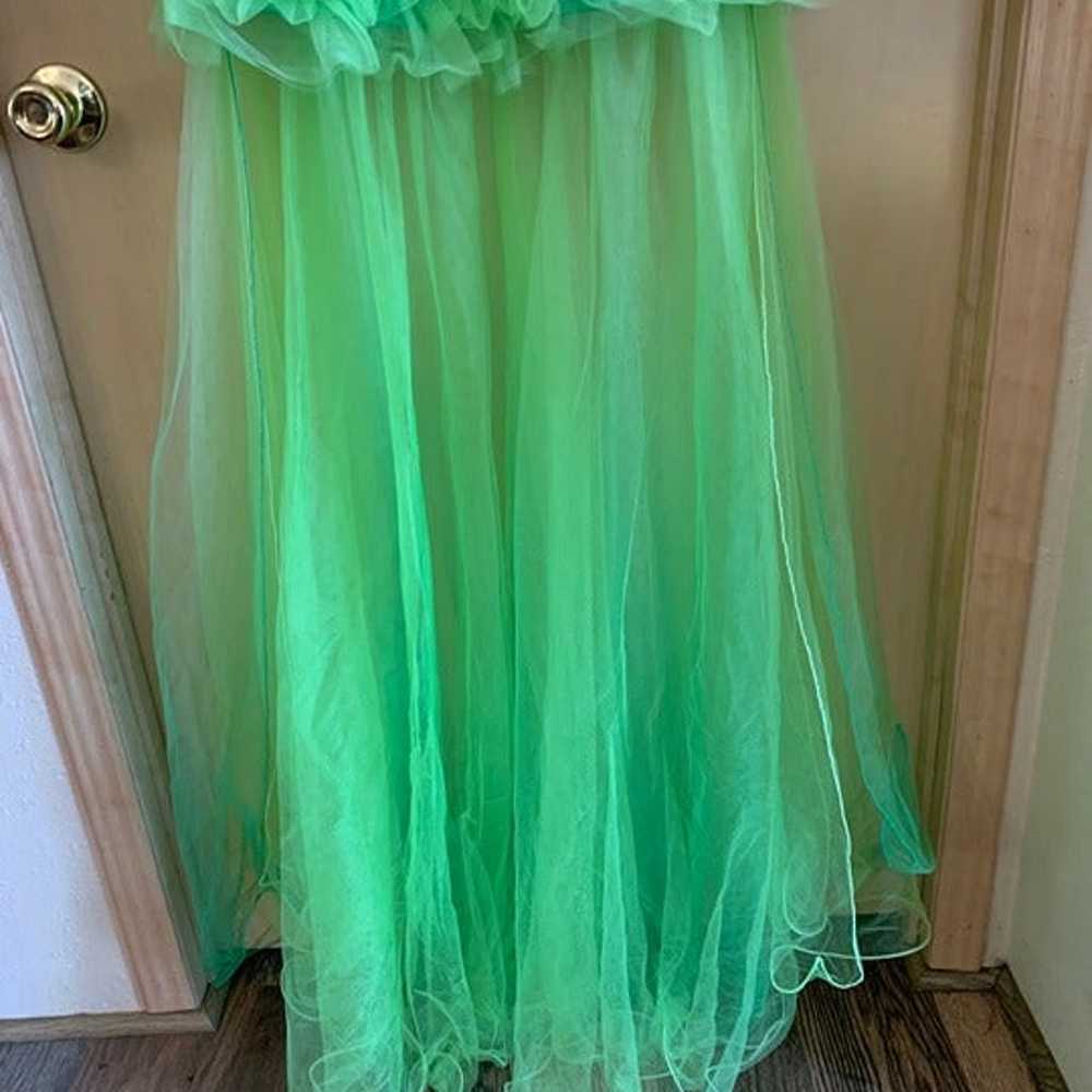 Jovani size 0 Lime Green Long Ball Gown with Deta… - image 6