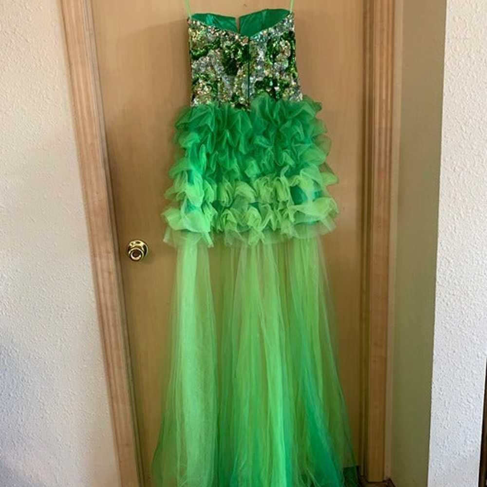 Jovani size 0 Lime Green Long Ball Gown with Deta… - image 8
