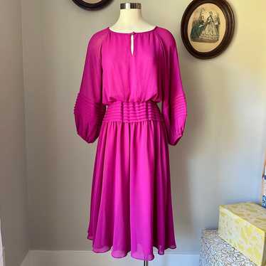 Vintage 1970s magenta silk disco dress - Clovis