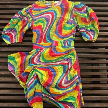 NEW RHODE pia mini dress rainbow multicolored size