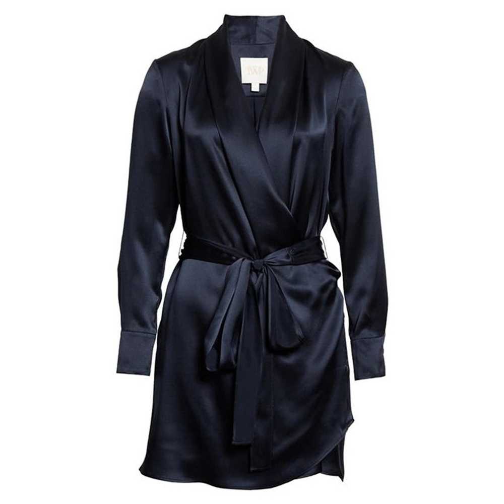 TWP Amanda navy Silk wrap Dress Size S - image 11