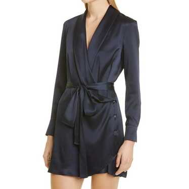 TWP Amanda navy Silk wrap Dress Size S - image 1