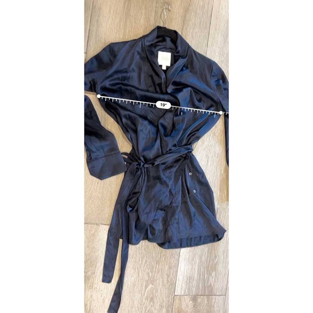 TWP Amanda navy Silk wrap Dress Size S - image 9