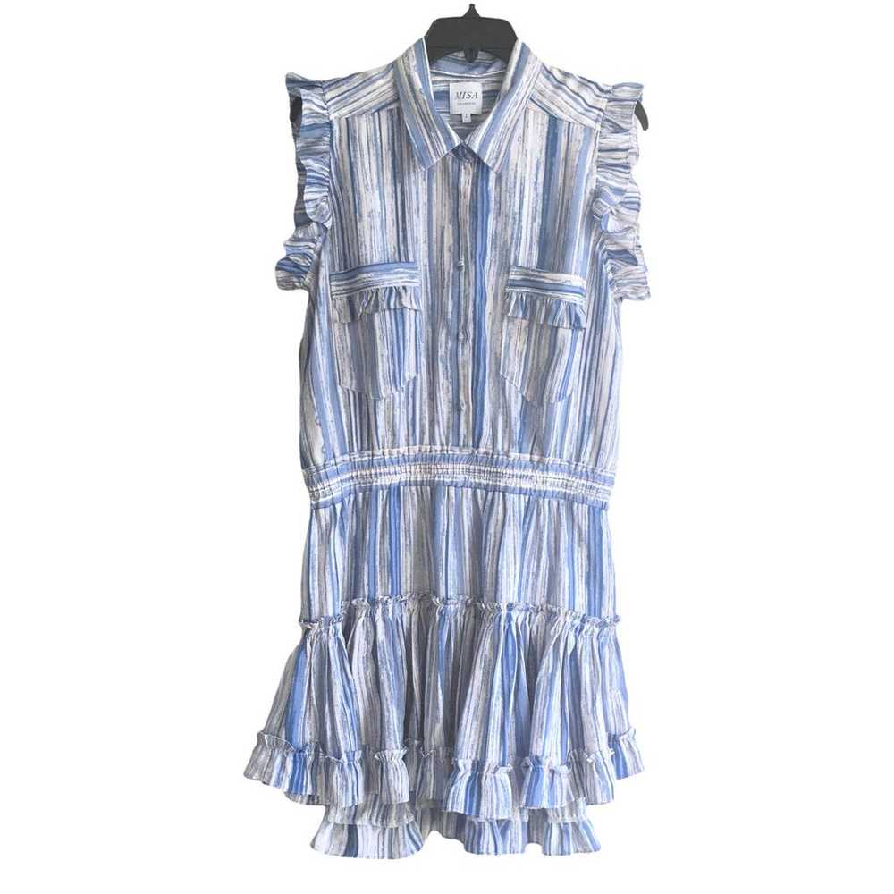 MISA LOS ANGELES Carlota Dress Blue White Striped… - image 5