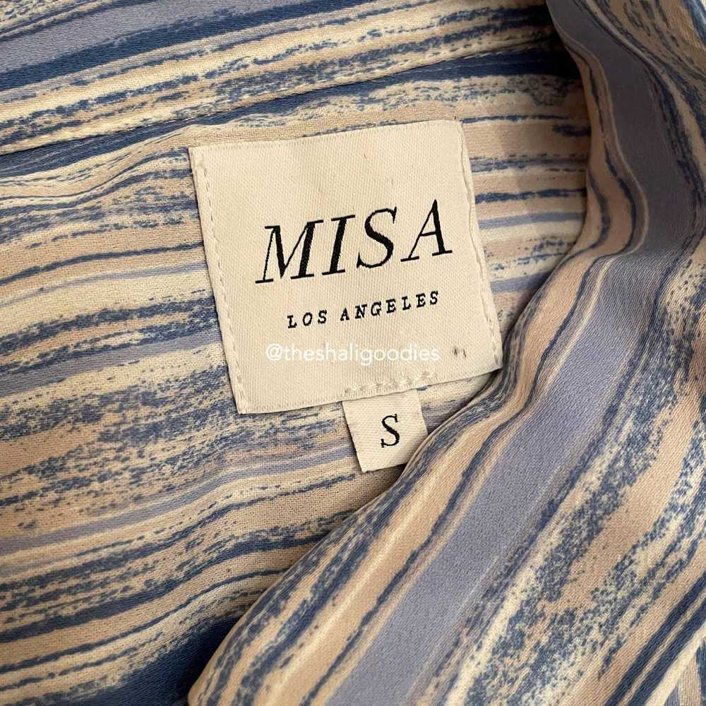 MISA LOS ANGELES Carlota Dress Blue White Striped… - image 8