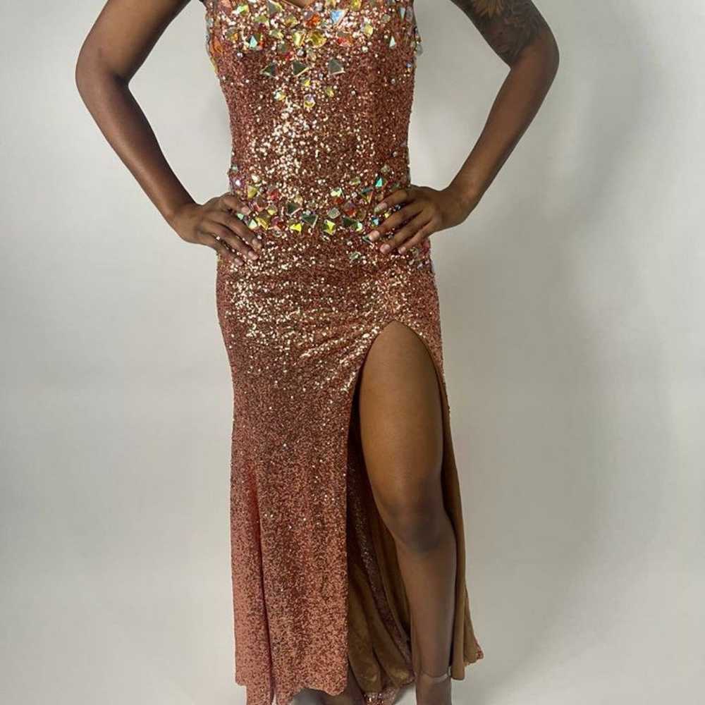 Rose Gold Sequin Dress - image 5