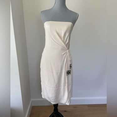 MONIQUE LHUILLIER Strapless Beaded Mini Dress