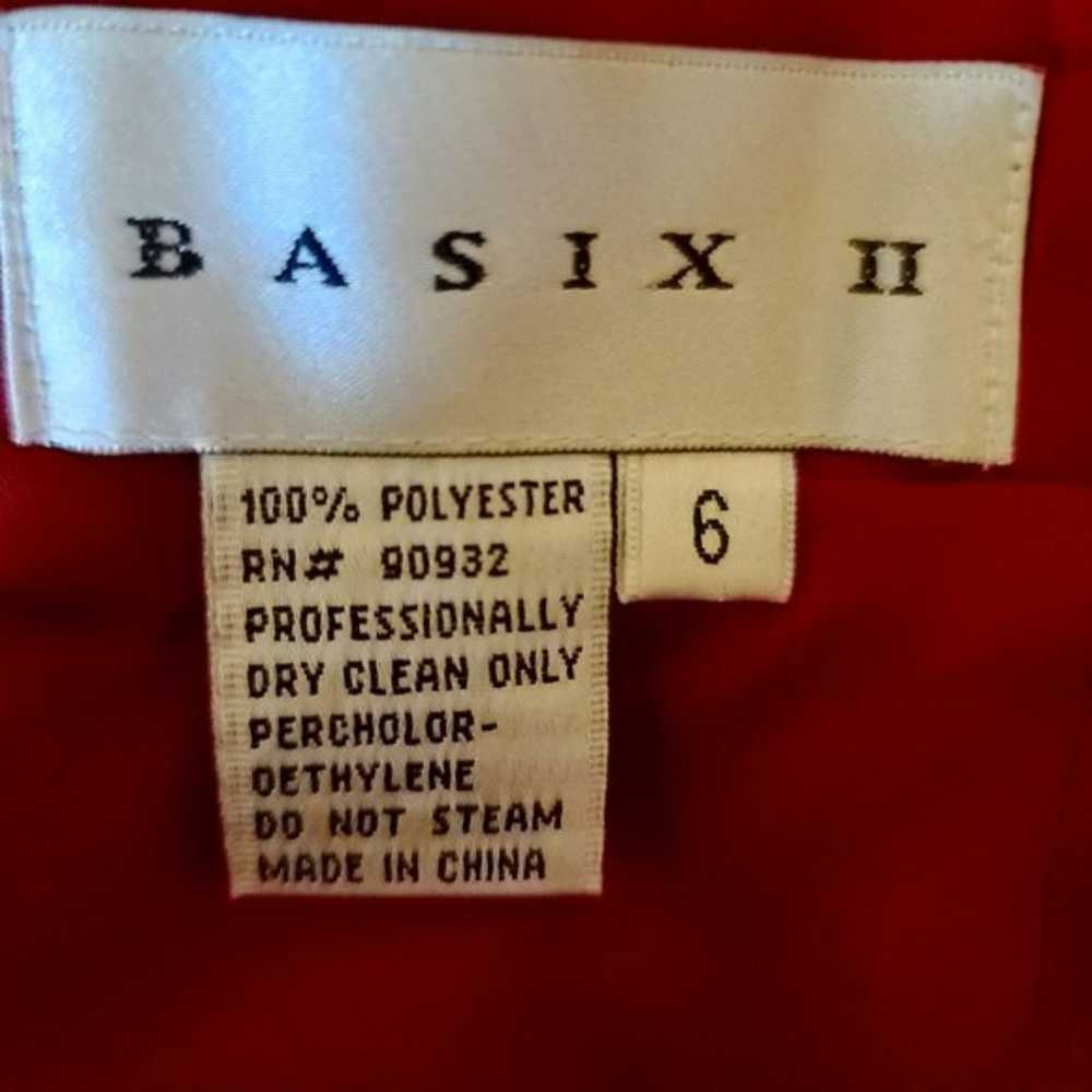 Basix II deep red beaded aline dress with shawl s… - image 8