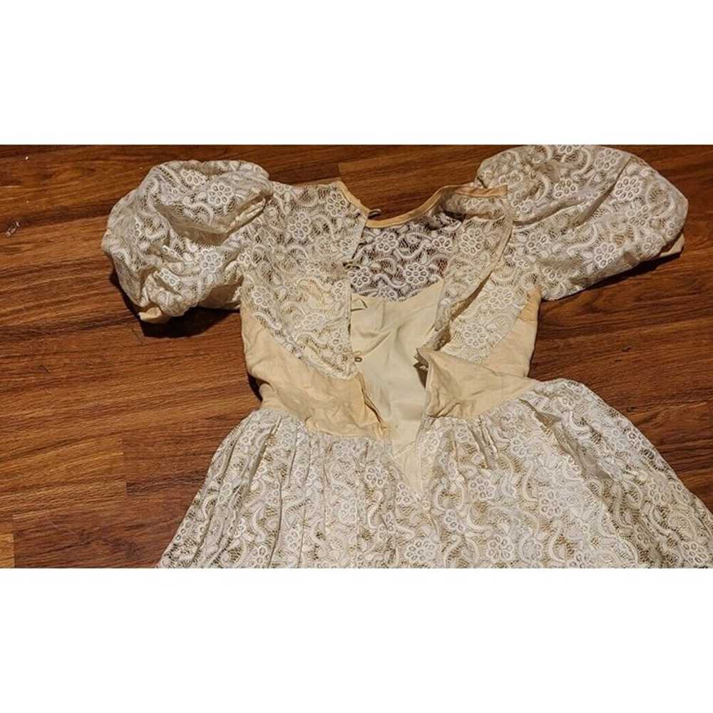 VTG Gunne Sax Dress Jessica McClintock Ivory Lace… - image 3