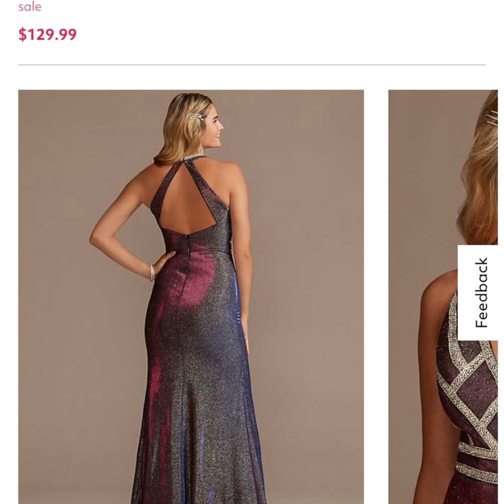 BLONDIE NITES iridescent metallic dress with spar… - image 2