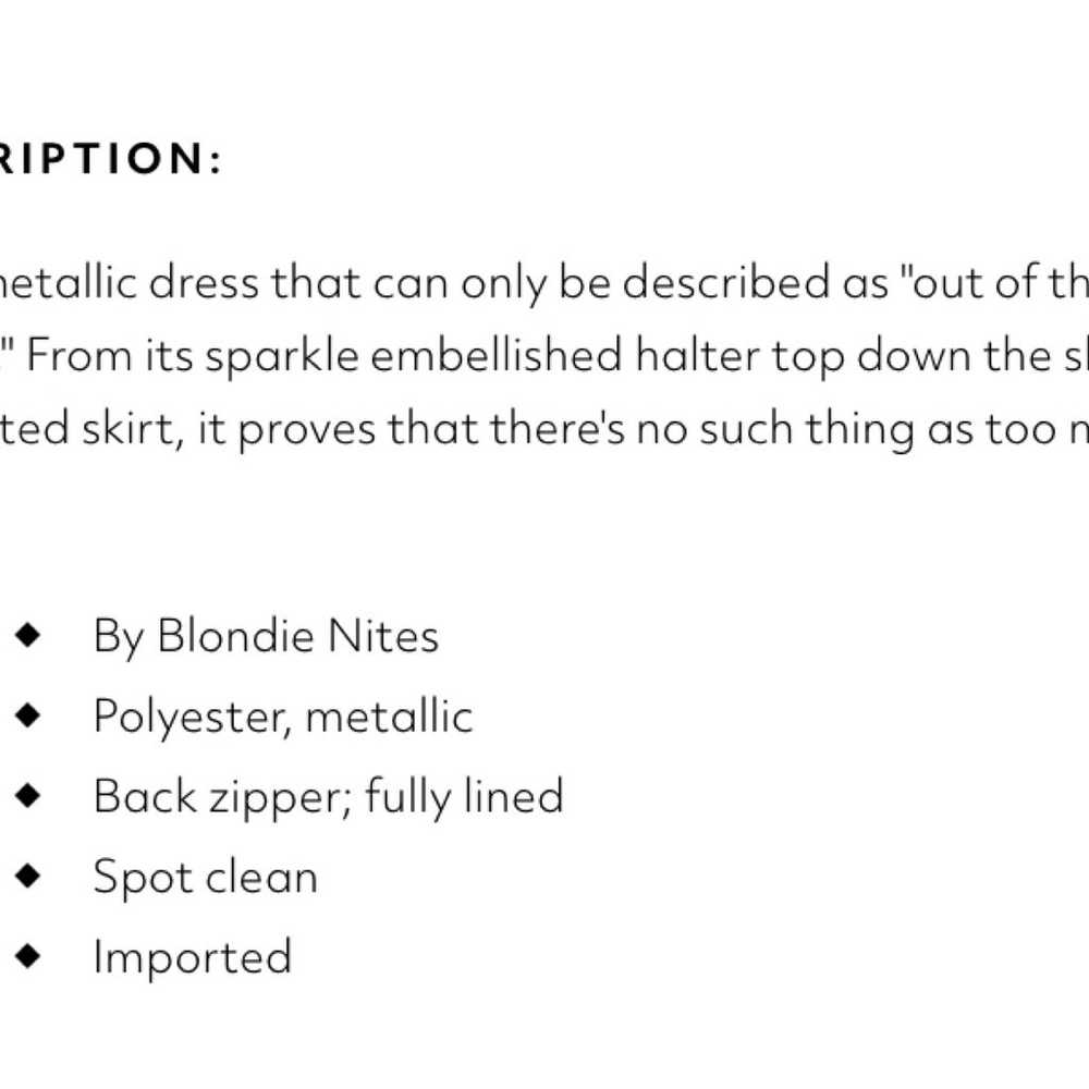 BLONDIE NITES iridescent metallic dress with spar… - image 4