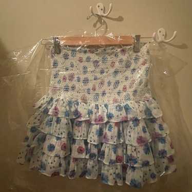 Loveshackfancy yorkie mini skirt in deep cotton ca