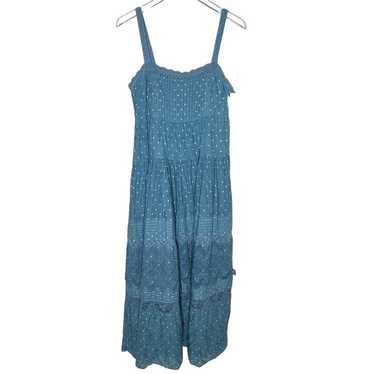 LoveShackFancy 8 Camisha Midi Dress Blue Bonnet Em