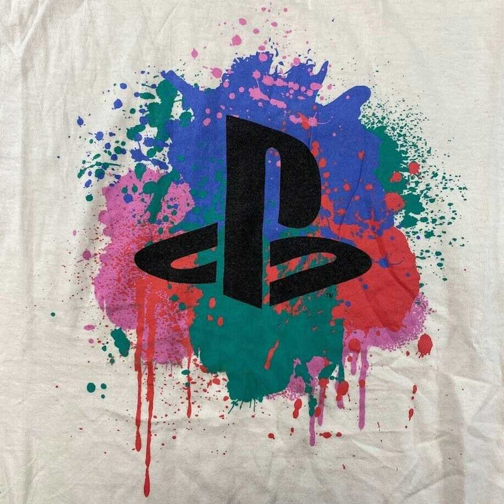 Playstation PlayStation Logo Paint Splatter Tee V… - image 4