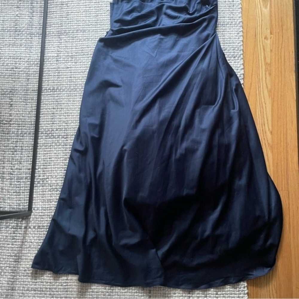 La Femme 25996 Navy Satin Off the Shoulder Dress … - image 6