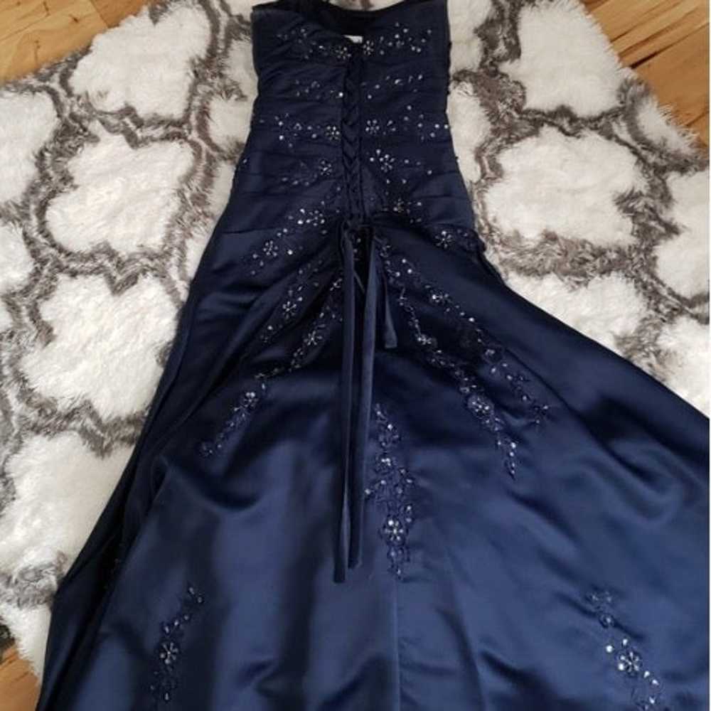 Navy Blue Strapless Dress - image 3