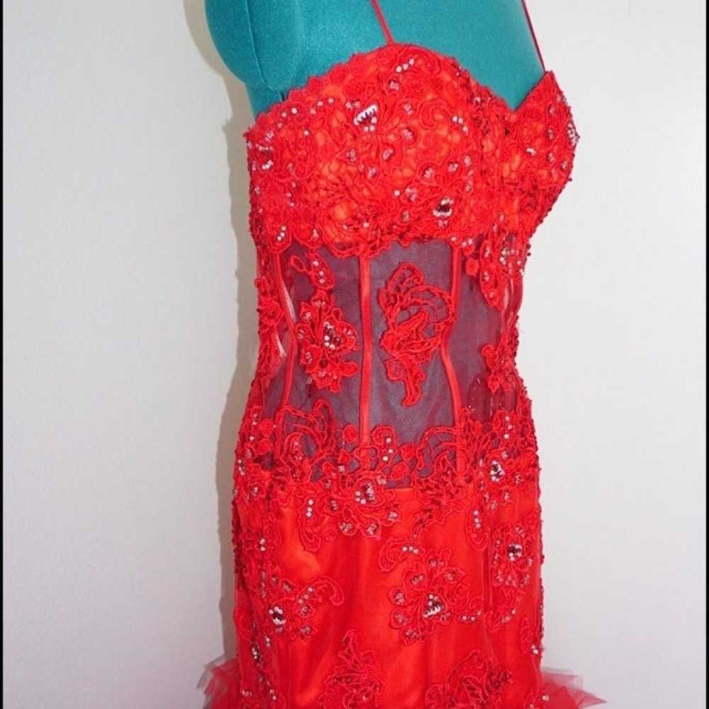 SEXY RED LACE MOULIN ROUGE JASZ COUTURE SATIN SEQ… - image 3
