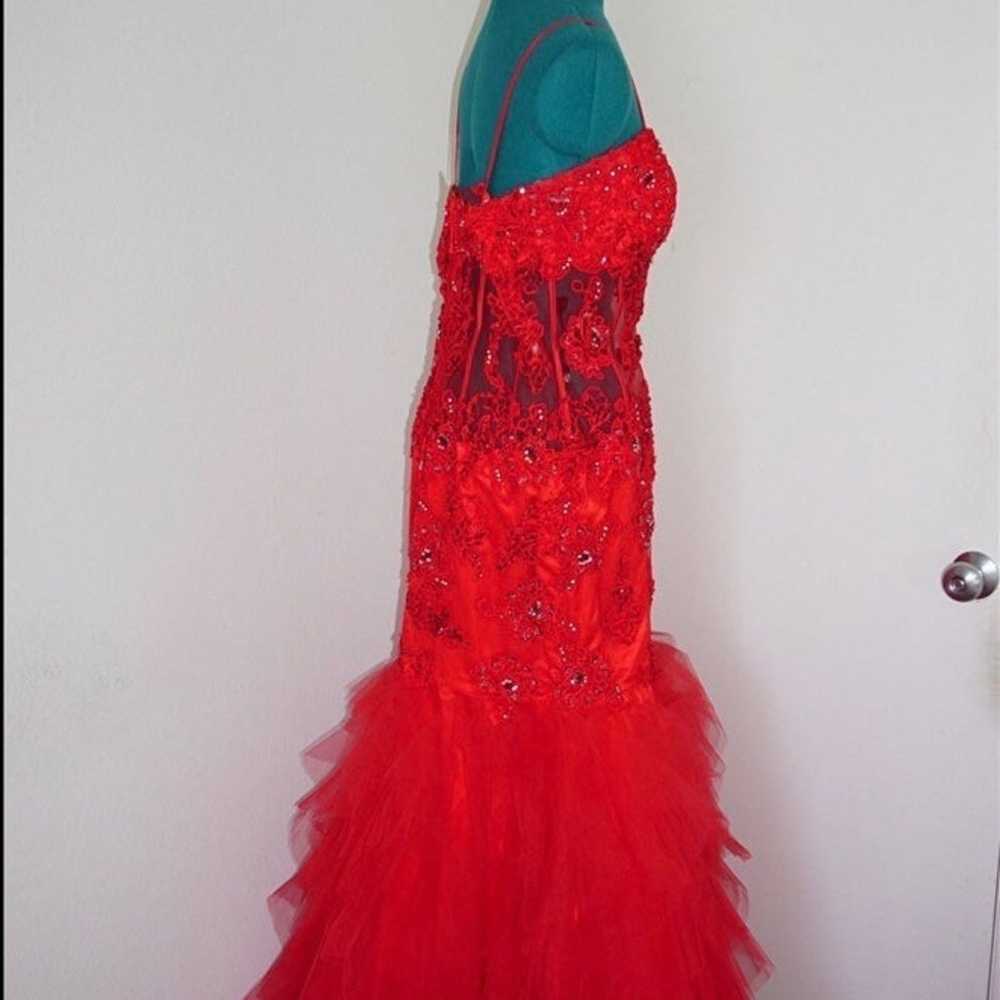 SEXY RED LACE MOULIN ROUGE JASZ COUTURE SATIN SEQ… - image 4