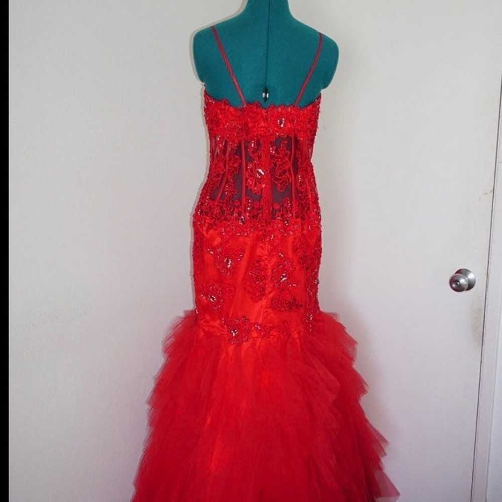 SEXY RED LACE MOULIN ROUGE JASZ COUTURE SATIN SEQ… - image 5