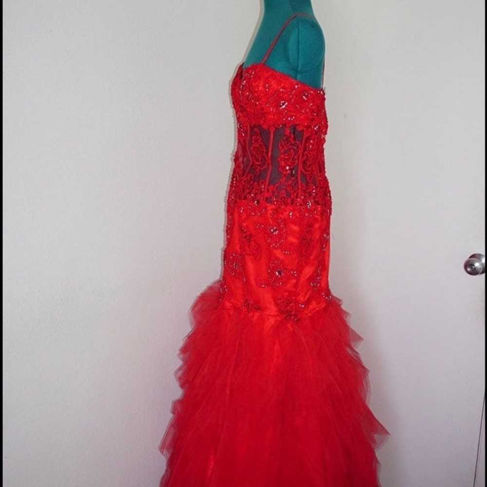 SEXY RED LACE MOULIN ROUGE JASZ COUTURE SATIN SEQ… - image 6