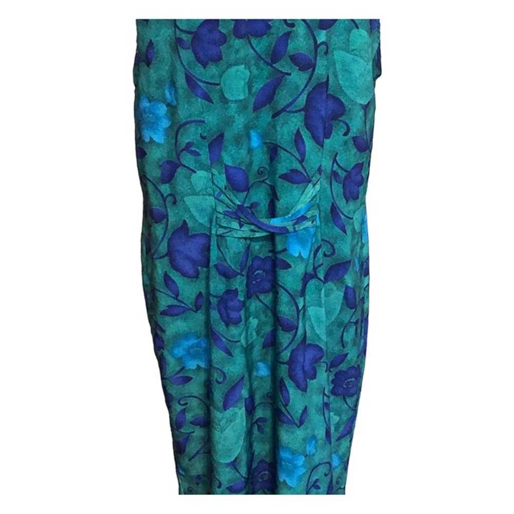Green Blue Floral Accent Sleeveless House Vacatio… - image 11