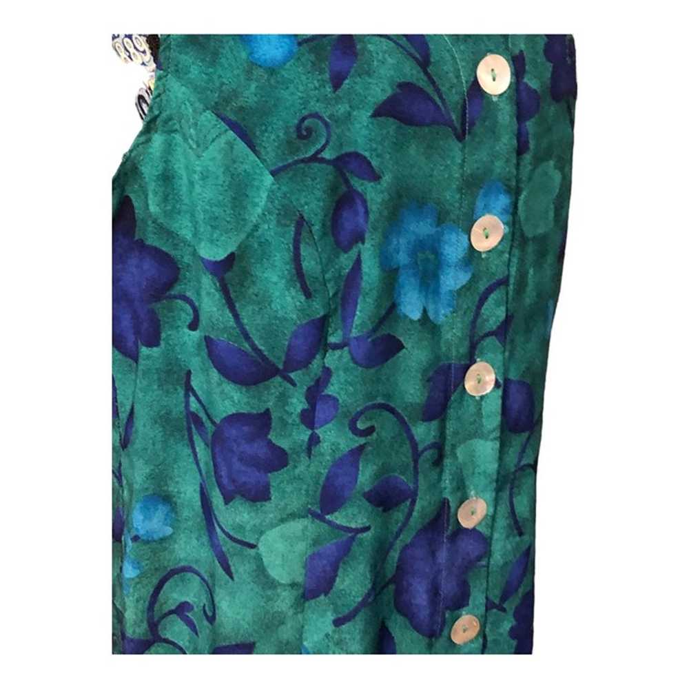 Green Blue Floral Accent Sleeveless House Vacatio… - image 6