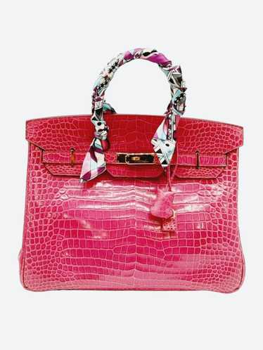 Hermes Hermes Pink Fucshia Shiny Porous Crocodile 