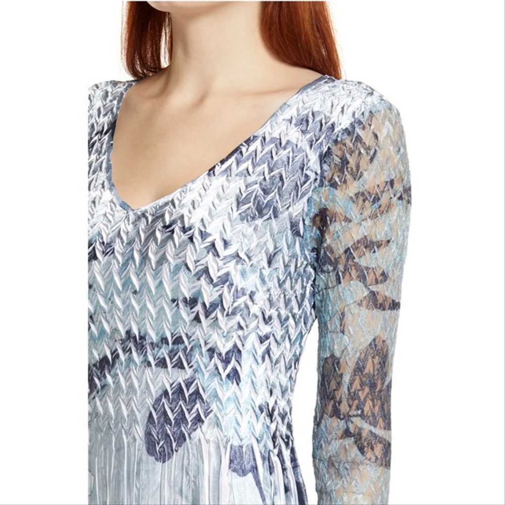 Komarov Floral Print V-Neck 3/4 Lace Sleeve Charm… - image 3