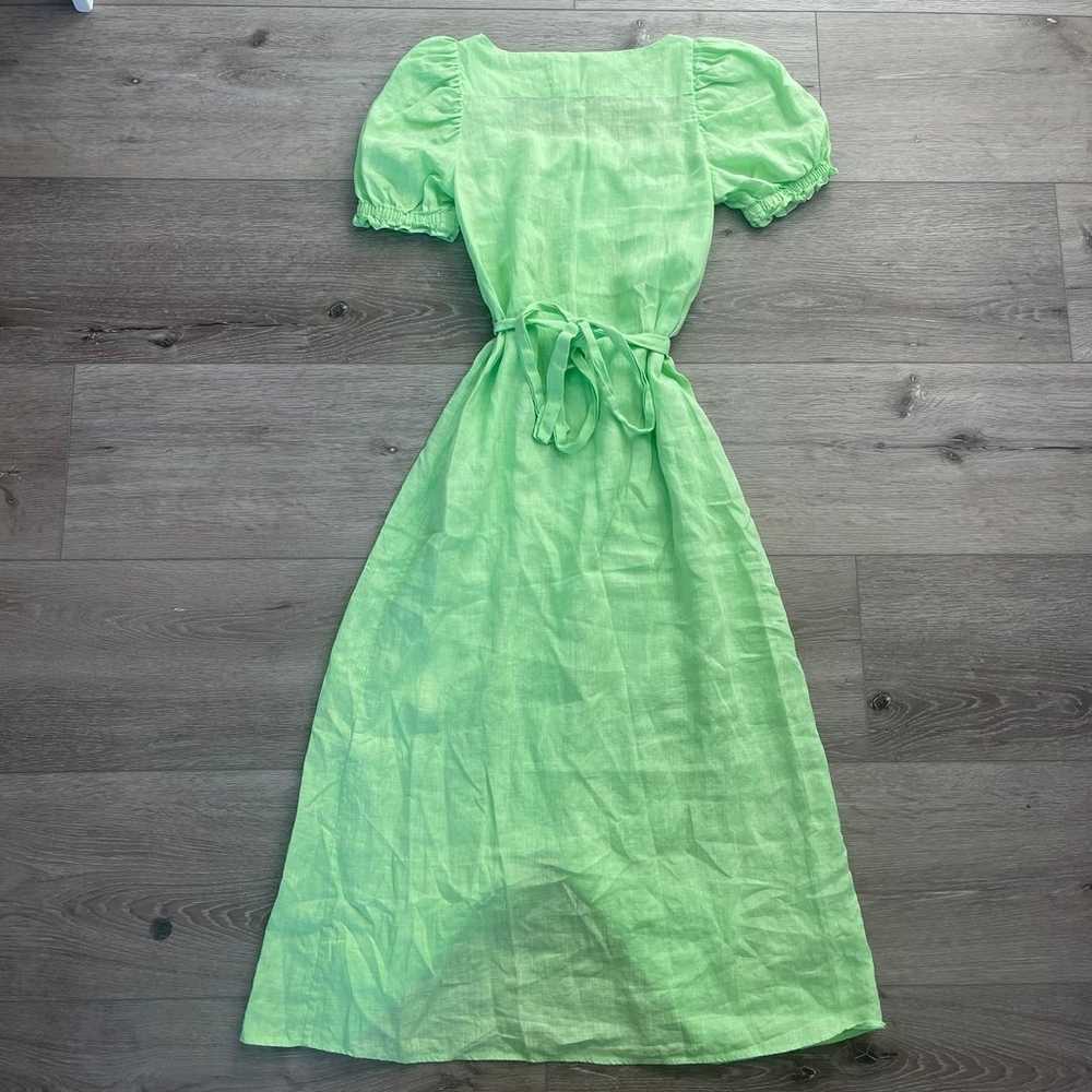 DAILY SLEEPER Brigitte Midi Linen Dress Lime - image 5