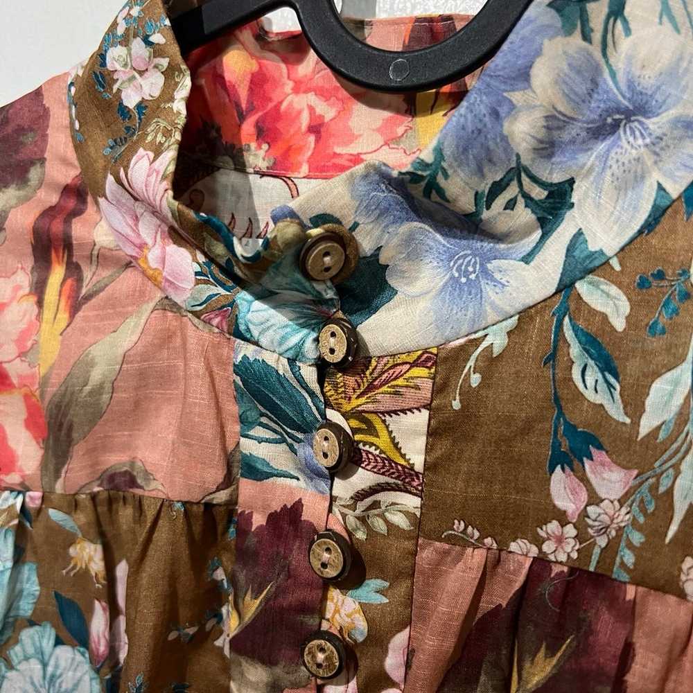 Zimmerman Cassie Floral Patchwork Belted Dress Si… - image 8