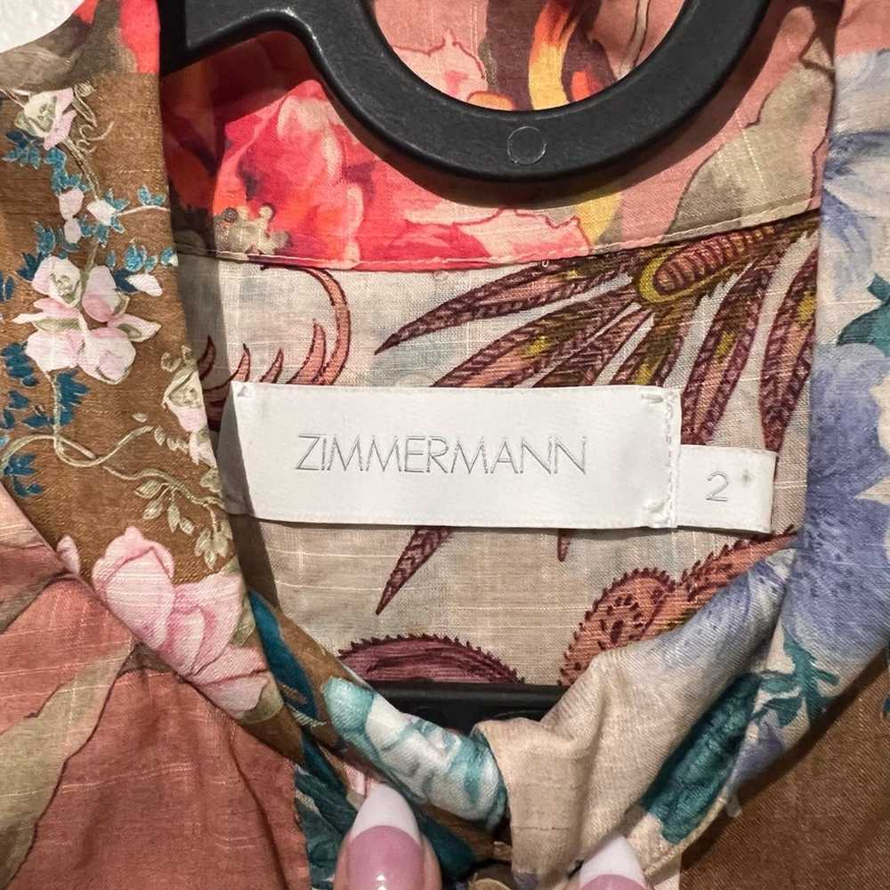 Zimmerman Cassie Floral Patchwork Belted Dress Si… - image 9